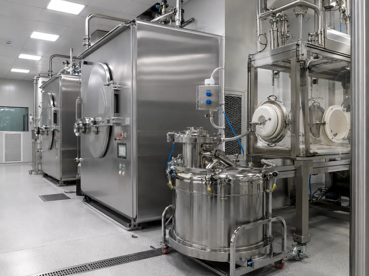 WYC sterile production workshop with stainless steel process vessels
